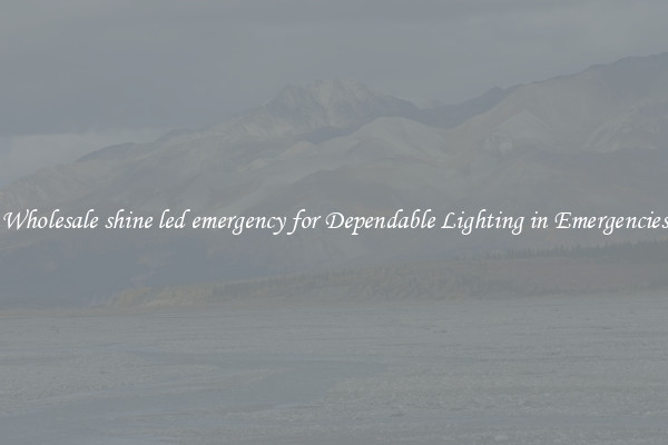 Wholesale shine led emergency for Dependable Lighting in Emergencies