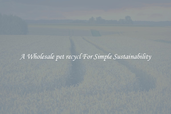  A Wholesale pet recycl For Simple Sustainability 