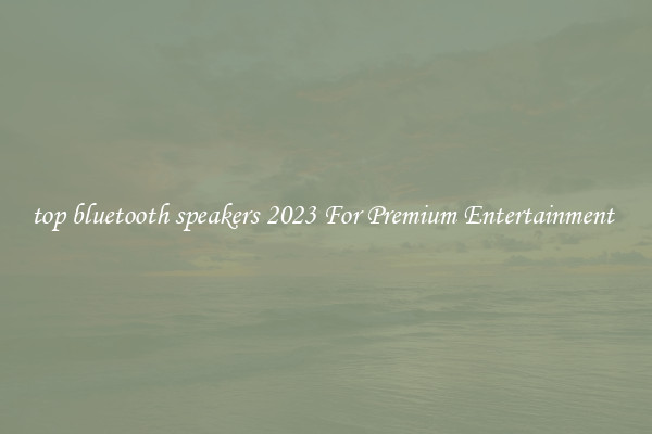 top bluetooth speakers 2023 For Premium Entertainment 