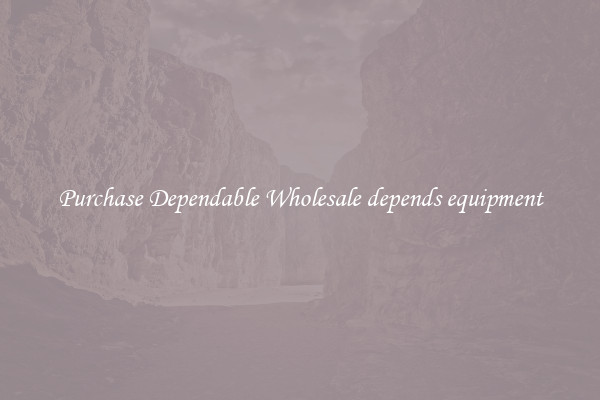 Purchase Dependable Wholesale depends equipment