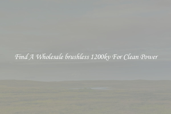 Find A Wholesale brushless 1200kv For Clean Power